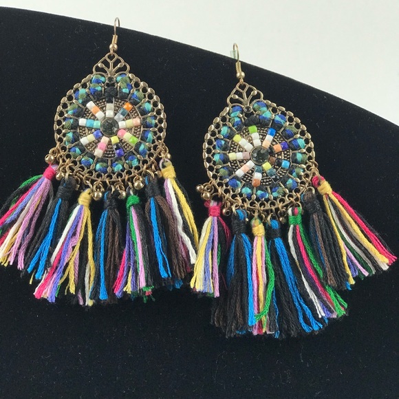 ALDO BIB Tribal Glam Statement Necklace Earrings - Picture 6 of 8